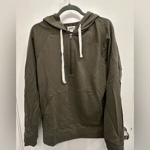 Pact Organic Cotton Olive Half Zip Hoodie